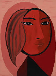 Martino Hoss (american, 21st C.), Abstract Red Portrait