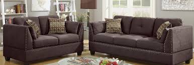 Unlike the traditional leather couches, this sofa set has a unique design that covers the corners of the living room. Riverton Sofa Loveseat Chocolate Brown Color Living Room