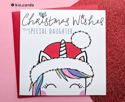 Magical Christmas Card For Daughter Unicorn Christmas Card Etsy Unicorn Card Christmas Unicorn Hand Drawn Christmas Cards