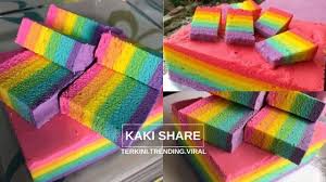 Bila dah terjumpa resepi yang tak payah perap, lagi 4. Resepi Kek Pelangi Kukus Sukatan Cawan Mudah Sedap
