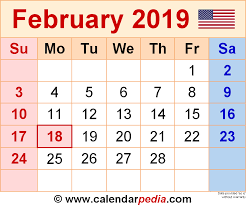 In this case, their quarters. February 2019 Calendar Templates For Word Excel And Pdf