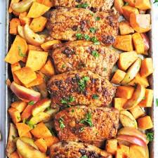 Sheet Pan Honey Glazed Pork Chops With Sweet Potatoes Apples Beautiful Eats Things In 2020 Honey Glazed Pork Chops Pork Glaze Glazed Pork Chops