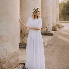 Das rosa kann ihr hochzeitskleid delikat aufpeppen. Schlichtes Hochzeitskleid Boho Hochzeitskleid Leinenkleid Etsy