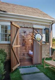 Transform A Backyard Shed Into So Awesome Outdoor Bathroom Outdoor Bathrooms Outdoor Baths Outdoor Shower