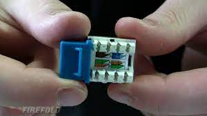The main difference is in the positioning of the 2nd. Networking 101 How To Punch Down Cat5 E Cat6 Keystone Jack Firefold Youtube