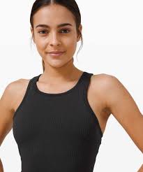 Lululemon Black Racerback Compression Workout Tank Top Built In Bra Womens  4? Lululemon Ebb To Street