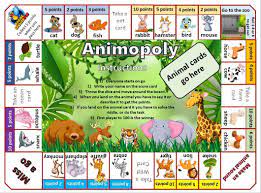 Animal Monopoly A Great Classroom Game For Small Groups Making English Fun