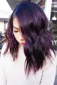 And if you've been playing with light pastels and crazy rainbow shades for a while, a dark purple dye job might be the mature new style you've been looking for. Deep Purple Hair Color Images