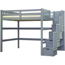 Sold and shipped by max & lily. Staircase Loft Bed Gray Quality Kids Bunk Loft Beds Free Shipping