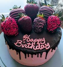 Pink Birthday Chocolate Covered Strawberries Birthday Cake Chocolate Covered Strawberry Drip Cake Chocolate Birthday Cake Decoration Strawberry Birthday Cake Birthday Cake Chocolate