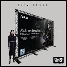 No.12, taman wira 84800 muar, johor, malaysia tel : Slim Mini Truss Backdrop Stand Millioncolour Display Advertising Display System Supply