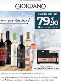 Mai, 19 uhr, der 2. Giordano Weine Shop Fur Italienische Weine Und Kostlichkeiten Der Guten Morgen Klingt Jetzt Unglaublich Lecker Weil Spoiler 12 Weine Und Ein Fruhstucksset Zu Einem Atemberaubenden Preis Milled