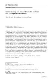 Pdf Gender Identity And Sexual Orientation In People With Developmental Disabilities