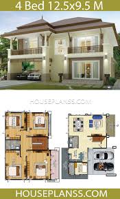 I hope you like this 2d and 3d house plan design. House Design Idea 12 5x9 5 With 4 Bedrooms House Plans 3d Modern House Design Home Building Design Beautiful House Plans