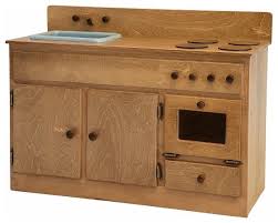 oak wooden toy kitchen sink stove oven
