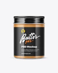 Download Clear Glass Jar W Peanut Butter Mockup In Jar Mockups On Yellow Images Object Mockups PSD Mockup Templates
