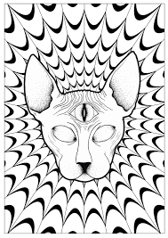 Get hold of these coloring sheets that are full of pictures and involve your kid in painting them. Cat Psychedelic Sphynx Psychedelic Adult Coloring Pages