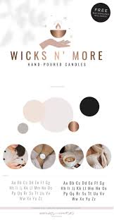 Wicks N More Logo Design Macarons And Mimosas Candle Logo Design Candle Logo Branding Design Logo