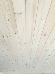Whitewash Pine Ceiling Real White Washing And Installing The Knotty Pine Walls Wood Ceilings White Wash Walls