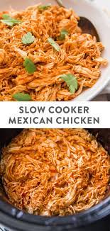 3 Ingredient Slow Cooker Mexican Shredded Chicken Recipe Slow Cooker Mexican Chicken Shredded Chicken Recipes Crockpot Mexican Chicken
