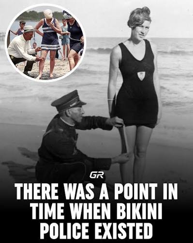 Police officers patrolled American beaches with tape measures in the 1920s, checking the length of women's swimsuits. Washington, DC set its limit at six inches above the knee in 1922, after Colonel