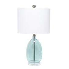 ( 4.7 ) out of 5 stars 92 ratings , based on 92 reviews current price $24.84 $ 24. Glass Table Lamp With White Drum Shade Blue Lalia Home Target