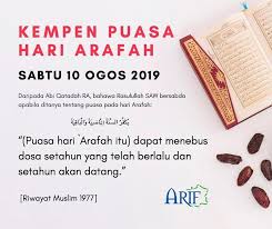 Puasa hari arafah dapat menghapuskan dosa dua tahun yang telah lepas dan akan datang, dan puasa asyura (tanggal 10 muharram) menghapuskan sementara puasa tarwiyah dilaksanakan pada hari tarwiyah, yakni pada tanggal 8 dzulhijjah. Arif France Fadhilat Puasa Hari Arafah 9 Zulhijjah Facebook