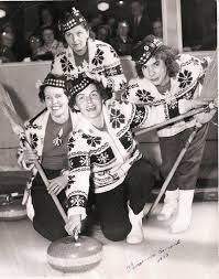 Vintage Curling Photographs Teams Equipment 1900 1950 S Curling Team Women S Curling Apres Ski Party