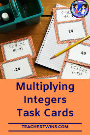 Multiplying Integers Task Cards In 2020 Pre Algebra Activities Integer Task Cards Task Cards