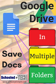 Save A Google Doc To Multiple Folder Locations Within Google Drive Schooled In Tech Google Education Google Drive Tech School