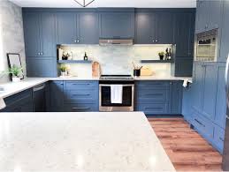 Kitchen cabinets are painted van cortland blue by benjamin moore. Benjamin Moore Gray Wolf Painted Blue Kitchen Cabinets Interiors By Color