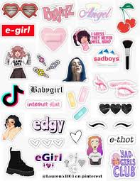 Aesthetic Baddie Printable Cute Stickers Black And White E Girl Sticker Pack Sticker By Lauren53103 Stickers Packs Cute Stickers Aesthetic Stickers