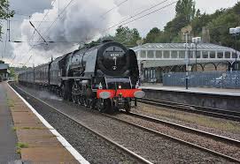 Lms Princess Coronation Class Steam Loco No 6233 Duchess Of Sutherland Speeds Through Durham With The Silver Jubilee 75th Anniversary Railtour Steam Steam Railway Train Engines