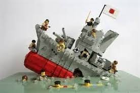 lego japanese ship sinking lego