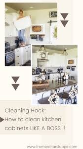How to clean greasy kitchen cabinets. Friday Favorites How To Clean On Top Of Kitchen Cabinets From Orchard Slope Top Of Kitchen Cabinets Kitchen Cabinets Clean Kitchen Cabinets