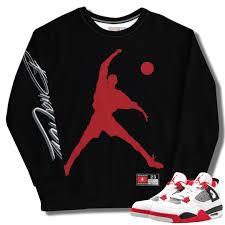 Retro 4 Fire Red Og Sneaker Tees To Match Air Jordan Sneakers
