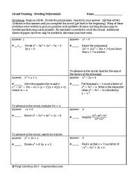 Calculus worksheets with answers pdf. Circuit Training Polynomial Division Algebra College Algebra Polynomials Precalculus