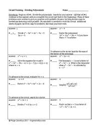 Once you find your worksheet, click on. Circuit Training Polynomial Division Algebra College Algebra Precalculus Polynomials