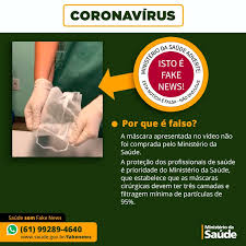 Proteção e recuperação da saúde da população, reduzindo as enfermidades, controlando as doenças endêmicas e parasitárias e melhorando a vigilância à saúde. Mascaras Sem Qualidade Distribuidas Pelo Ministerio Da Saude E Fake News