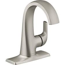Kohler Cursiva Single Hole Single Handle Bathroom Faucet In Vibrant Brushed Nickel K R30577 4d Bn The Home Depot In 2020 Single Handle Bathroom Faucet Powder Room Faucets Modern Bathroom Faucets