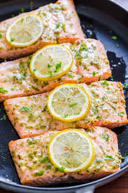 Place the salmon skin side up on the grill. Baked Salmon With Garlic And Dijon Video Natashaskitchen Com