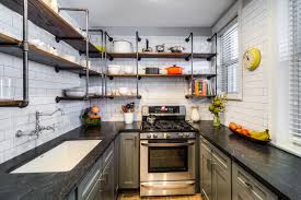 vintage galley industrial kitchen