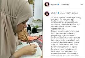 Alyah Mohon Maaf Umum Henti Rakam Lagu Cinta Nyanyian Saya Menitiskan Air Mata Kamu Bukan Kerana Kasih Pada Allah Hiburan Mstar