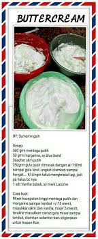 Butter Cream Kartu Resep Hidangan Penutup Resep