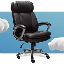 Amazon Com Serta 43675 Big Tall Executive Office Chair High Back All Day Comfort Ergonomic Lumbar Support Bonded Leather Black Furniture Decor