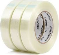 CHUANGSEED 3Pack Mono Filament Strapping Tape 6.2mil x 1Inch x 60yds  Commodity Grade Heavy Duty Transparent Reinforced Fiberglass Tape