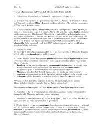 Growth is caused by new cells being made. Chromosomes Cell Cycle Cell Division Lecture Notes Biol 0001 Docsity