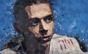 Valentino Rossi, face creative portrait, MotoGP, art, mosaic, lines,  abstraction, HD wallpaper