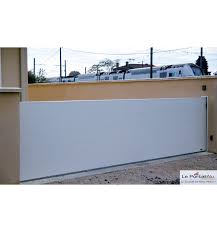 Prix portail coulissant pvc 4m. Portail Plein Coulissant En Alu 4m Lame Large 220 Flat Leportailalu