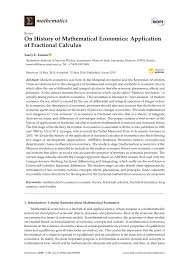 Calculus is a deductive science and a branch of pure mathematics. Pdf On History Of Mathematical Economics Application Of Fractional Calculus